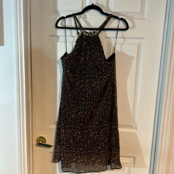 NWT Ladies size Large Joie Leopard Print halter style dress - Picture 1 of 8